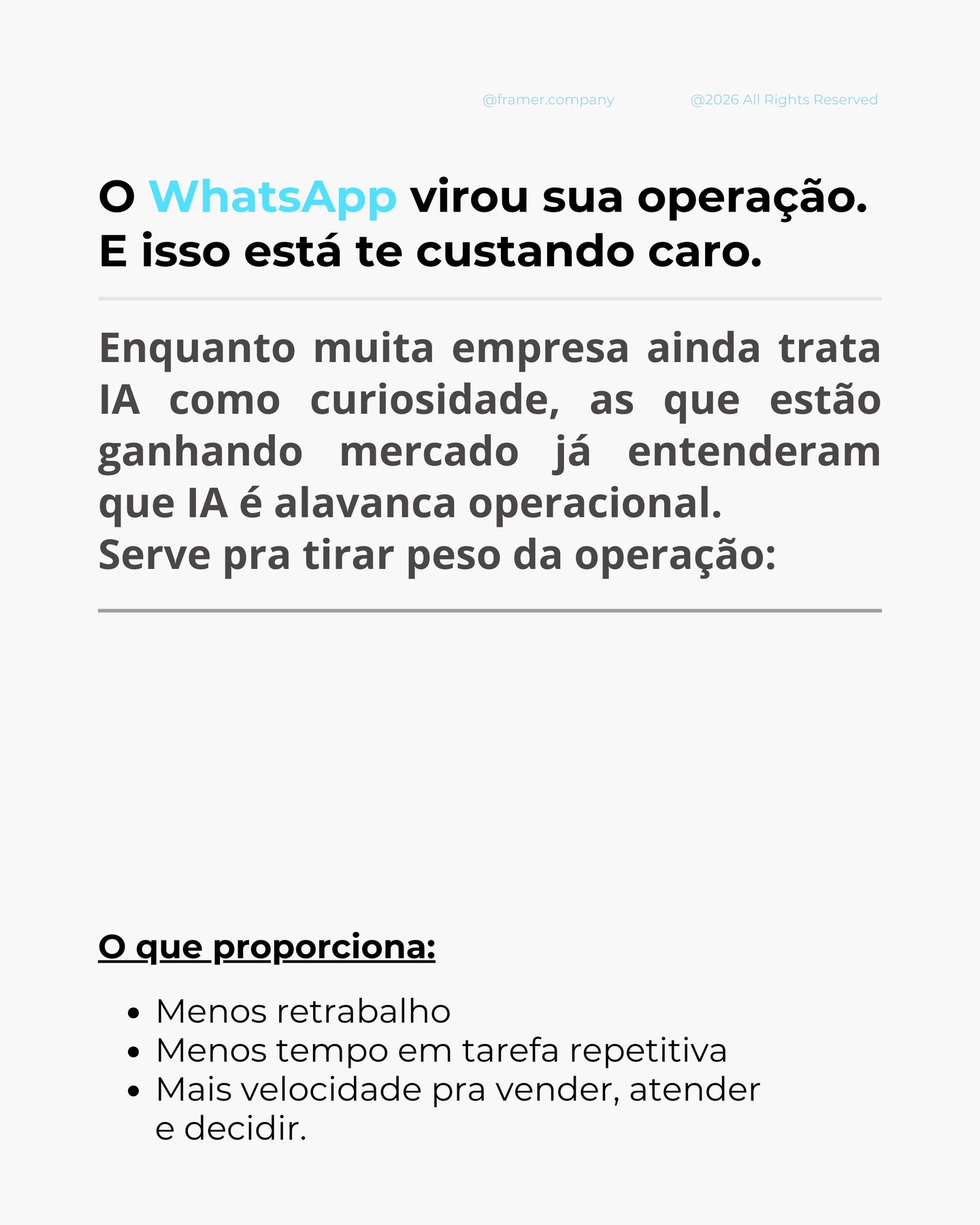 Texto sobre usar IA para reduzir o peso da operação no WhatsApp